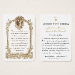 Traditional Catholic Wedding Holy Card