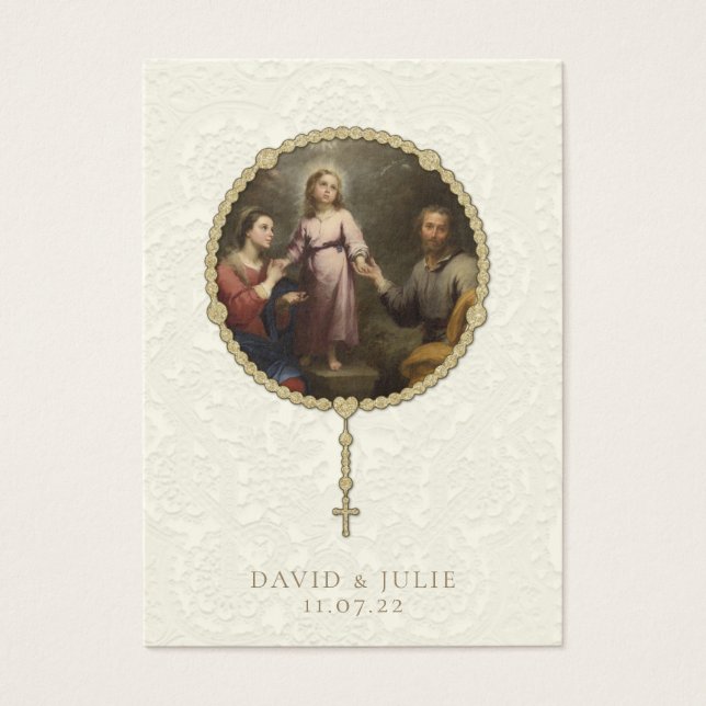 Traditional Catholic Wedding Holy Card (Front)