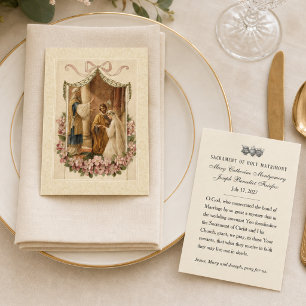 Traditional Catholic Wedding Holy Card