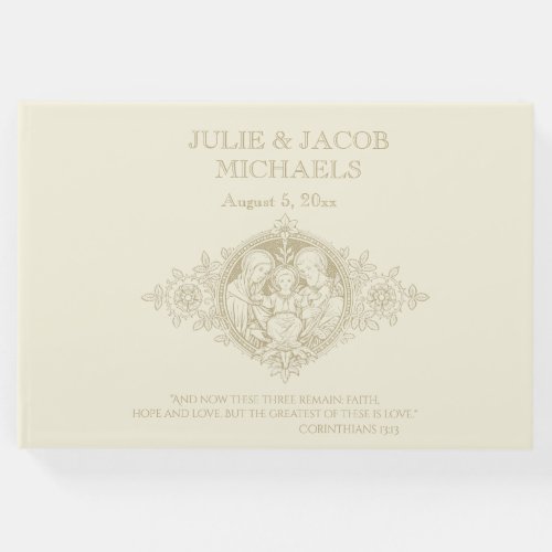 Traditional Catholic Wedding Holy Family Guest Book