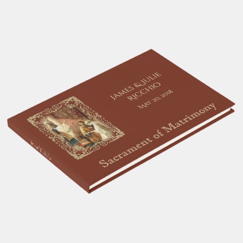 Traditional Catholic Wedding Marriage Bride Groom Guest Book