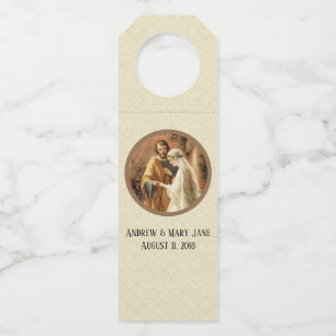 Traditional Catholic Wedding White lace Bottle Hanger Tag