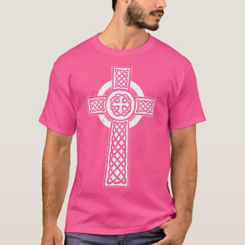 Traditional Celtic Cross Vintage Style Faded Desig T_Shirt