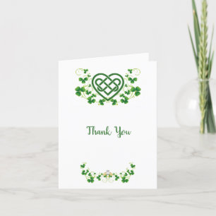 Traditional Celtic Heart with Shamrocks Thank You Card