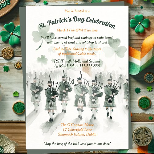 Traditional Celtic Irish St Patricks Day Party Invitation