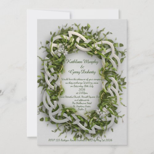 Traditional Celtic Love Knot  Lucky Clover Invitation