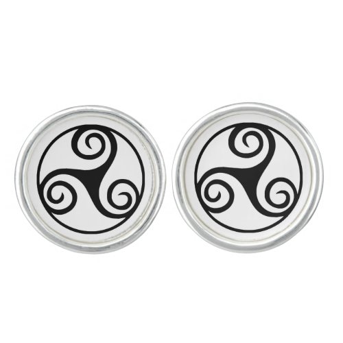 Traditional Celtic Triskele Design  Cufflinks