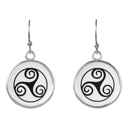 Traditional Celtic Triskele Design  Earrings