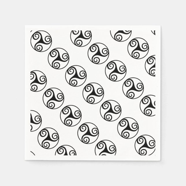 Traditional Celtic Triskele Design  Paper Napkins (Front)