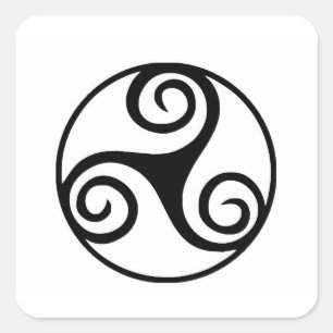 Traditional Celtic Triskele Design Square Sticker