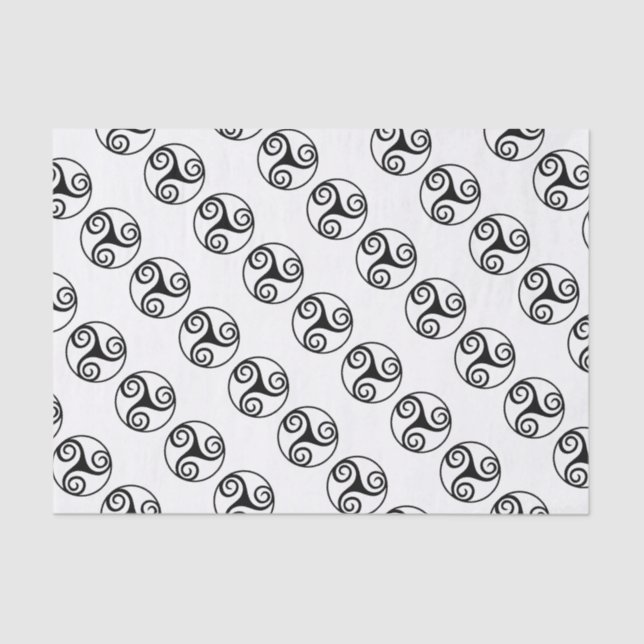 Traditional Celtic Triskele Design  Tissue Paper (Front)