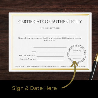 Traditional Certificate of Authenticity Foil Invitation