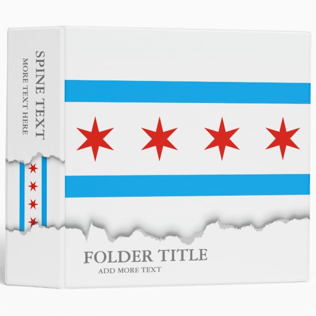 Traditional Chicago flag Binder (Front/Spine)