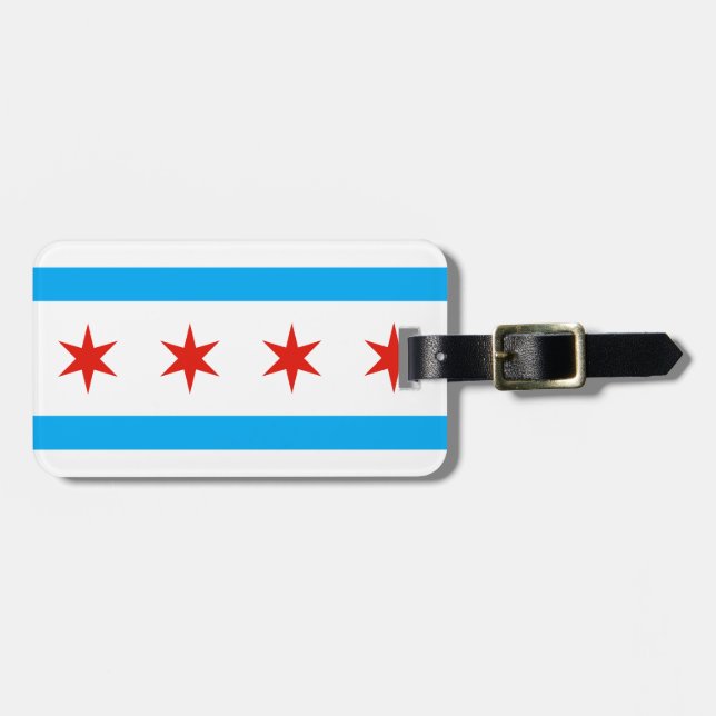 Traditional Chicago flag Luggage Tag (Front Horizontal)