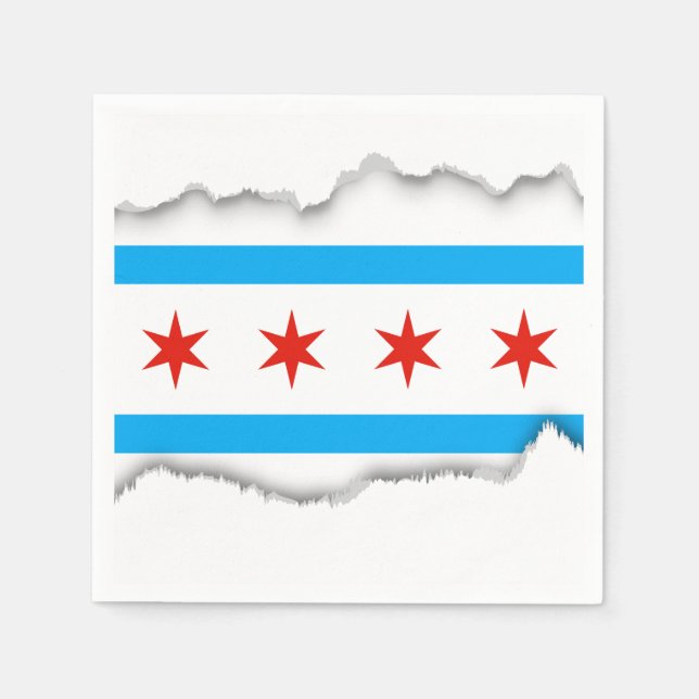 Traditional Chicago flag Paper Napkins (Front)