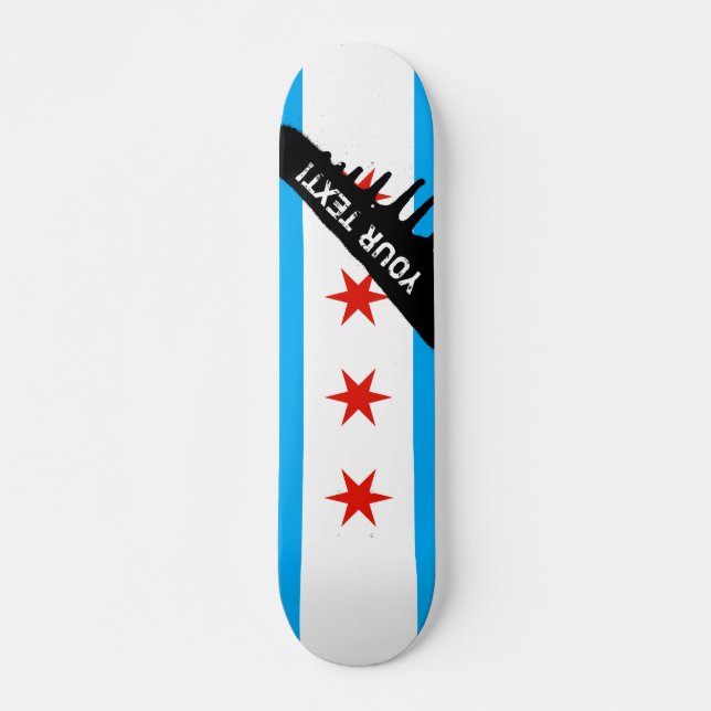 Traditional Chicago flag Skateboard (Front)