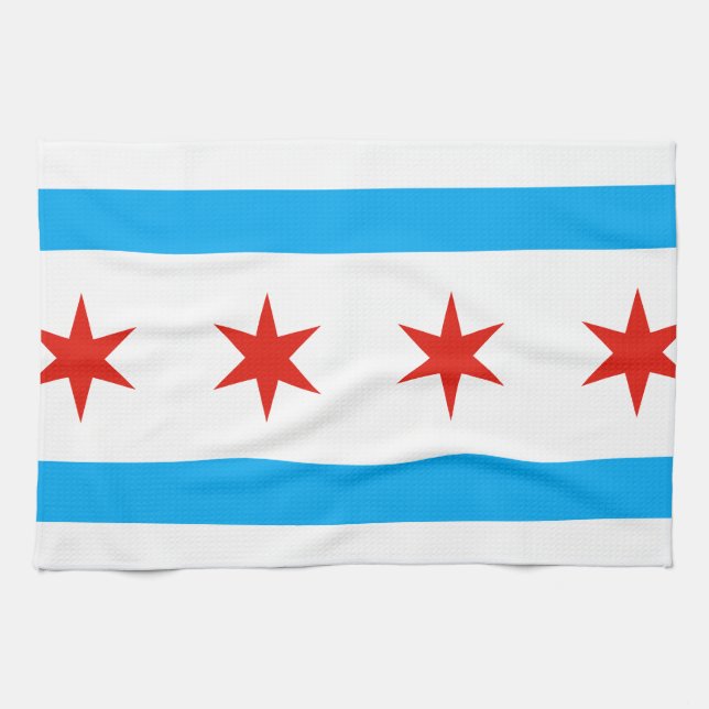 Traditional Chicago flag Towel (Horizontal)