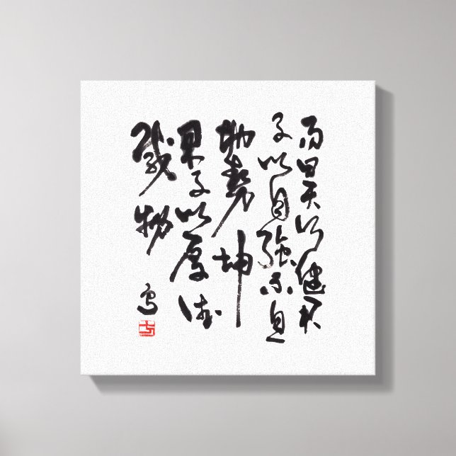 Traditional chinese calligraphy - I Ching Canvas Print (Front)