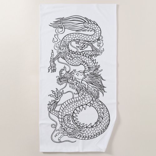 Traditional Chinese dragon Beach Towel