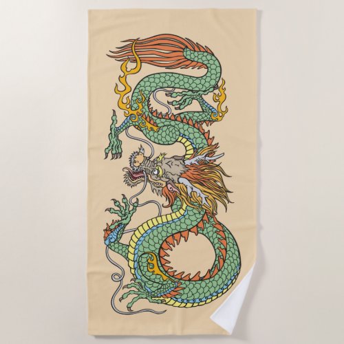 Traditional Chinese dragon Beach Towel