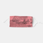 Traditional Chinese Dragon Black Drawing Pink Adult Cloth Face Mask (Front, Folded)