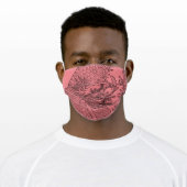 Traditional Chinese Dragon Black Drawing Pink Adult Cloth Face Mask (Worn)