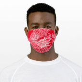 Traditional Chinese Dragon Drawing Red Adult Cloth Face Mask (Worn)