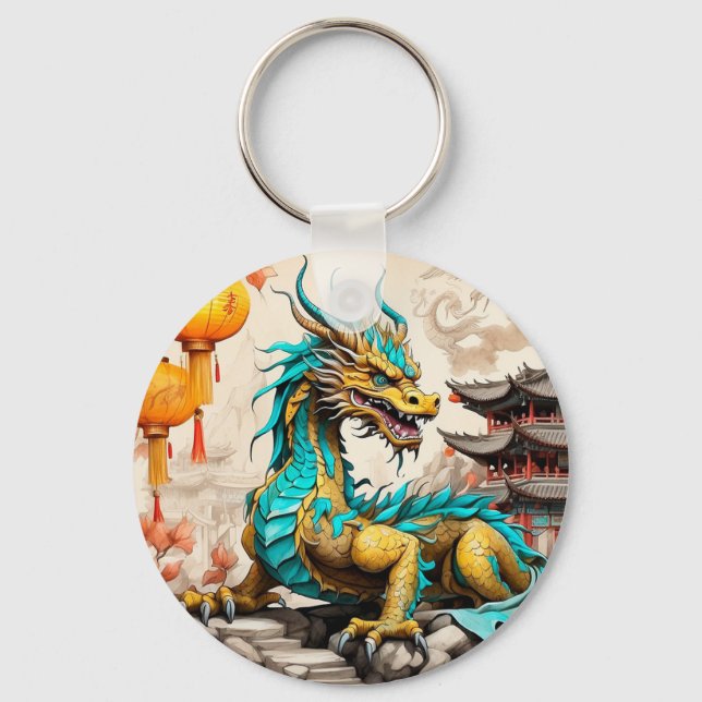Traditional Chinese dragon for Chinese New Year Keychain (Front)