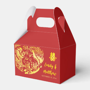 Traditional Chinese Dragon Phoenix logo wedding Favor Boxes