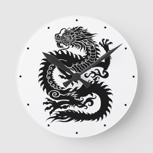 Traditional Chinese dragon Round Clock