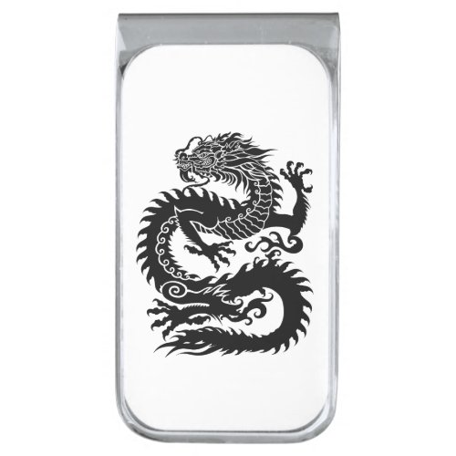Traditional Chinese dragon Silver Finish Money Clip