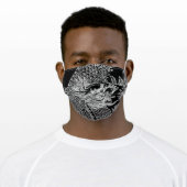 Traditional Chinese Dragon White Drawing Black Adult Cloth Face Mask (Worn)