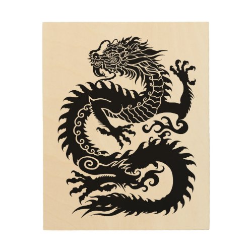 Traditional Chinese dragon Wood Wall Art