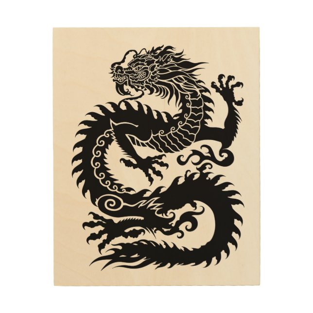 Traditional Chinese dragon Wood Wall Art (Front)