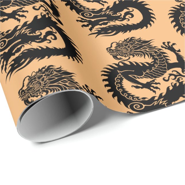 Traditional Chinese dragon Wrapping Paper (Roll Corner)