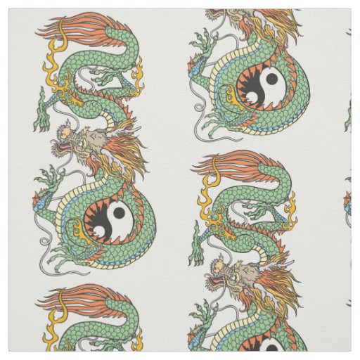 Traditional Chinese dragon YIN YANG Fabric