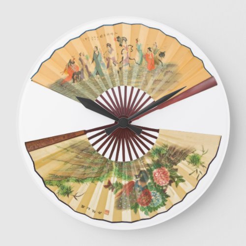 Traditional Chinese fans Large Clock