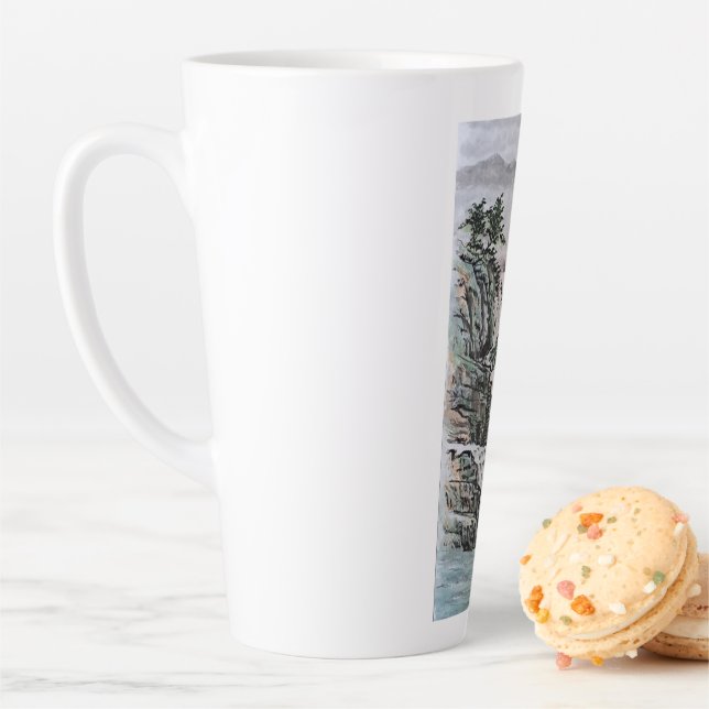 Traditional Chinese Ink Painting Latte Mug (In Situ)