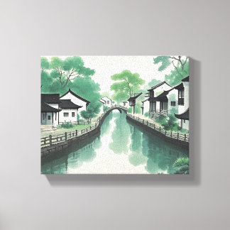 Traditional Chinese landscape painting, classical Canvas Print