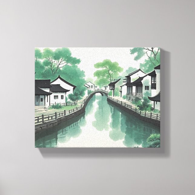 Traditional Chinese landscape painting, classical  Canvas Print (Front)