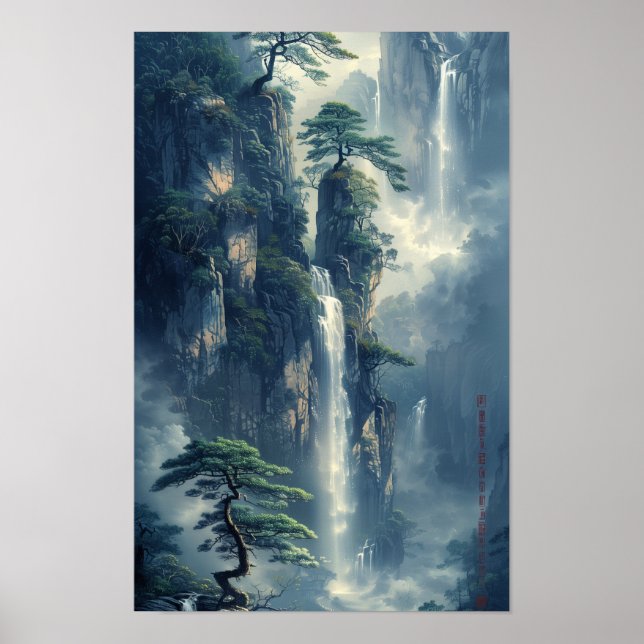 Traditional Chinese Landscape Painting Poster (Front)