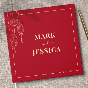 Traditional Chinese Lantern Wedding (RED) Guest Book