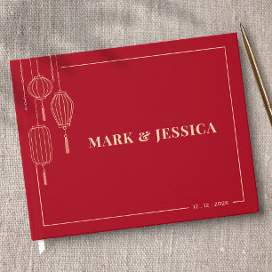 Traditional Chinese Lantern Wedding (RED) Guest Book