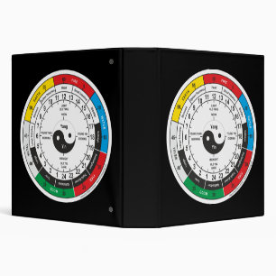 Traditional Chinese Medicine Body Clock Square Sti 3 Ring Binder