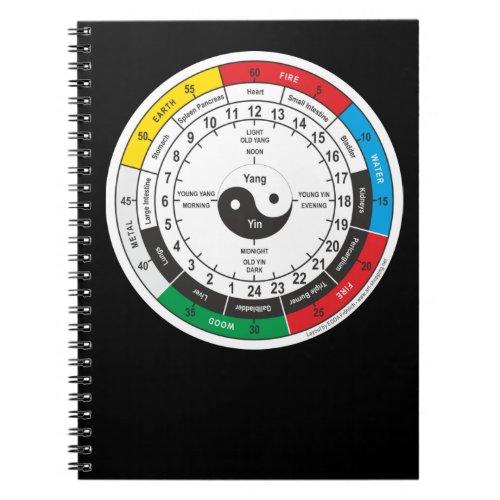 Traditional Chinese Medicine Body Clock Square Sti Notebook