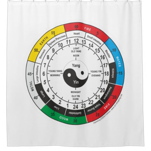 Traditional Chinese Medicine Body Clock T_Shirt Shower Curtain