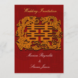 Traditional chinese wedding invitation card