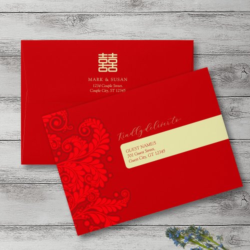Traditional Chinese Wedding Invitation Envelope
