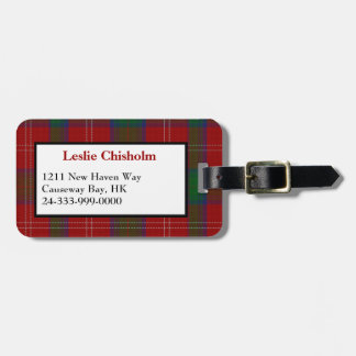 Traditional Chisholm Tartan Plaid Luggage Tag
