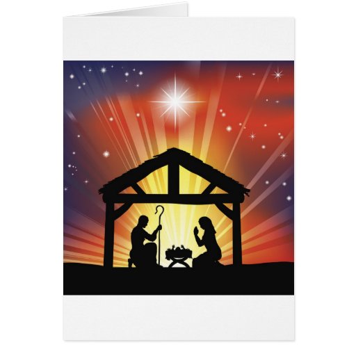 Traditional Christian Christmas Nativity Scene Card | Zazzle